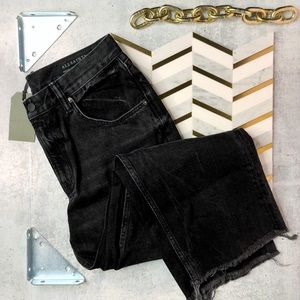 NWT All Saints Mazzy Crop Black Distressed Jeans